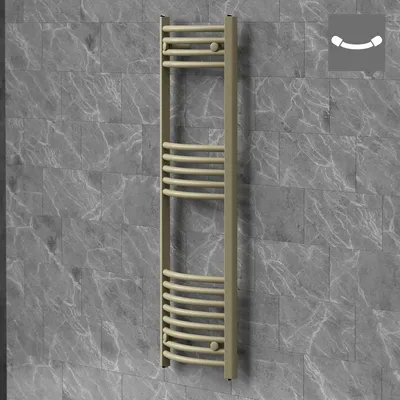 Zdjęcie produktu dla Grzejnik ręcznikowy LuxeBath Sahara, 400x1200 mm, beżowy, z bocznym podłączeniem, zakrzywiony, suszarka do ręczników, grzejnik ścienny, do łazienki