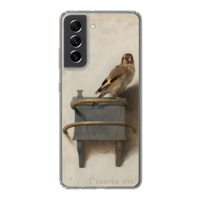 Produktbild von MuchoWow® Handyhülle Schutzhülle Hülle für Samsung Galaxy S21 FE Stieglitz - Alter Meister - Carel Fabritius Silikon Softcase Handy Hülle - Mobiltelefonhülle