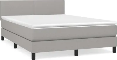 Produktbild von vidaXL Boxspringbett mit Matratze Hellgrau 140x190 cm Stoff