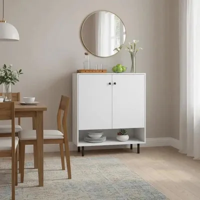 Image de Buffet bahut avec 2 portes, de couleur blanche