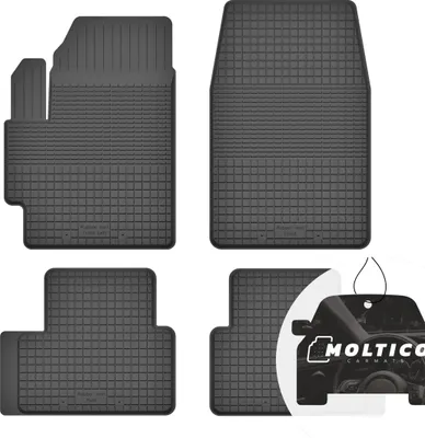Image de Tapis en caoutchouc avec bordure Tapis de voiture en caoutchouc Tapis de voiture ajusté 4 pièces - adapté à la Seat Mii 2011-2019