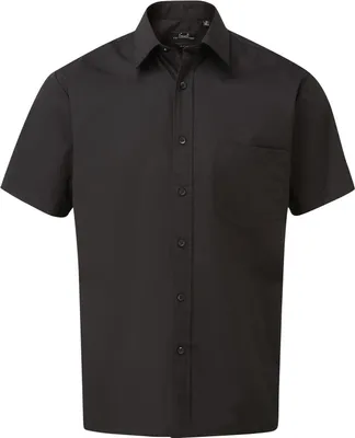 Image de Premier chemise en popeline pour homme, manches courtes PC3227 (23) (Noir)