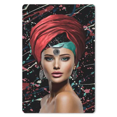 Produktbild von MuchoWow® Mauspad Mousepad Frau - Abstrakt - Rot 40x60 cm - Mousepads - Maus Mat - Pad - Mausunterlage - Schreibtisch Accesoire