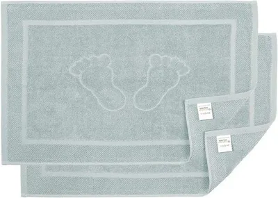 Produktbild von Famanu Badmatten Set 2 Stück - 100% Baumwolle, Lichtgrau (50x70cm, 700g/m²)