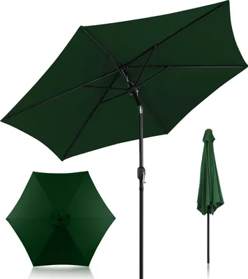 Image de TolleTour Parasol de balcon Ø270cm Angle d'inclinaison et hauteur réglables Parasol de balcon Parasol de jardin Parasol de terrasse Protection solaire Protection UV Parasol pliable, vert