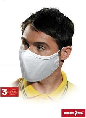 Image de masque réutilisable à 3 couches 100% coton non allergène