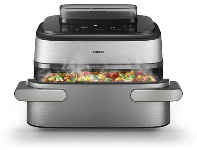 Image de Philips NA565/00, Friteuse à air chaud, 9,5 litres, Technologie Rapid Air, 40 °C, 200 °C, Double