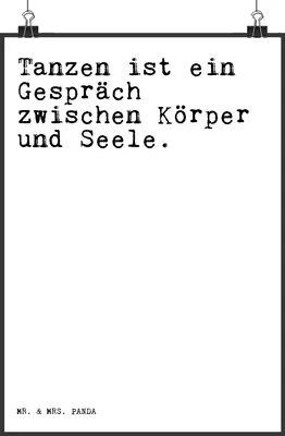Produktbild von Mr. & Mrs. Panda Bild Tanzen ist ein Gespräch... DIN A5 - Weiß - Geschenk, Tanz Spruch, drucke, Party, Wandbild, wanddeko, Kunstdruck, Sprüche, Plakat, Freundin