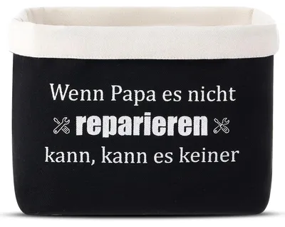 Stoff-Brotkorb mit Spruch, 38x22x16 cm, Baumwolle