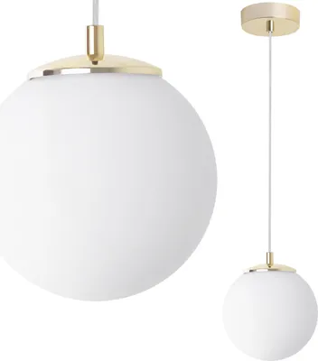 Obrázek produktu pro Závěsné svítidlo Florence, zlaté – 1 žárovka s bílým stínidlem, E14, průhledný kabel