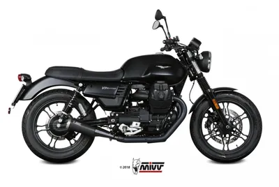 Zdjęcie produktu dla MIVV Ghibli Black Slip-on podwójny układ wydechowy dla MOTO GUZZI v7 iii