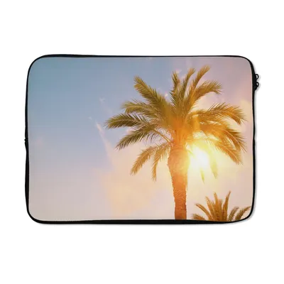Produktbild von MuchoWow® Laptop Hülle 14 ZollPalme - Sommer - Sonne - Tropisch Laptoptasche - Laptoptasche - Stoßsicher - Schutzhaube