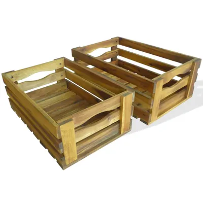 Produktbild von Apfelkisten-Set 2 Stk. Akazienholz Massiv
