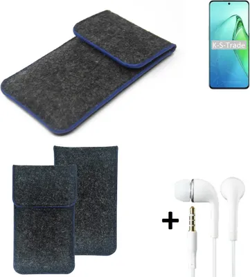 Produktbild von K-S-Trade Handy Schutz Hülle kompatibel mit Oppo Reno8 Pro+ Schutzhülle Handyhülle Filztasche Pouch Tasche Case Sleeve Filzhülle dunkelgrau,