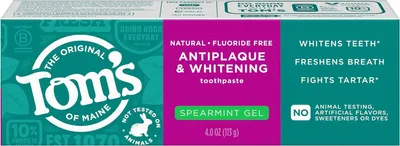 Produktbild von Tom's of Maine Antiplaque & Whitening Zahnpasta, Spearmint Gel, 4 OZ (113 g)