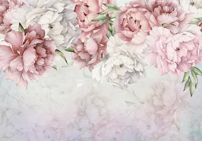 Produktbild von Fototapete Blumen (254x184cm - 2 Bahnen) Pfingstrose Romantisch Rosen Wohnzimmer Schlafzimmer Wandtapete Vlies Tapete Latexdruck UV-Beständig Geruchsfrei Hohe Auflösung Montagefertig