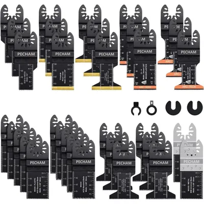 Immagine prodotto di Set di lame multifunzione da 37 pezzi, universale, per legno e metallo, accessori per utensili oscillanti