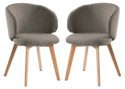 Image de CALICOSY - Lot de 2 Chaises en tissu et pieds en hêtre H79 cm - SOLENE