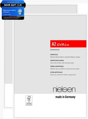 Produktbild von nielsen Bilderrahmen Atlanta (2er Set), A2 42x59,4 cm, Aluminium Weiß Matt