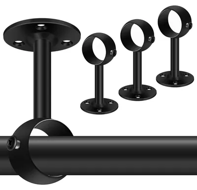 Obrázek produktu pro Držáky na závěsné tyče pro strop – černá barva – 28-32 mm – 4 kusy