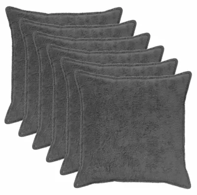 Image de vidaXL, housses de coussin, 6 pièces, HOUTEN, gris foncé, 80 x 80 cm