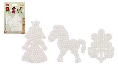 Immagine prodotto di Tappetino per perline Hama MIDI- fiore, cavallo, principessa in plastica 3 pezzi su cartoncino 12x18x3cm