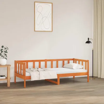 Produktbild von Möbel Bettrahmen Wachsbraun 90 x 190 cm Massives Kiefernholz - Klassische Betten &59077