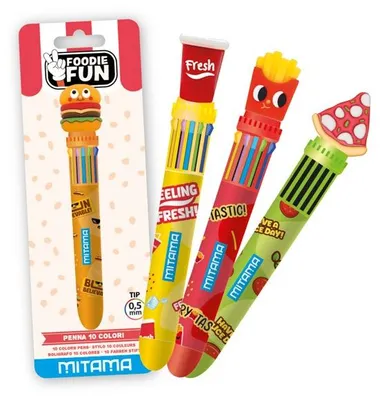 Obrázok produktu pre Guličkové pero 10 farieb „Foodie fun“, oranžové, MITAMA 63954-90318
