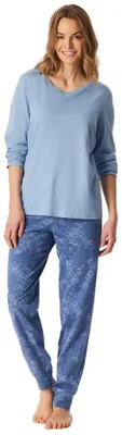 Image de Schiesser pyjama pantalon long Uncover bleu clair femme