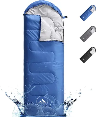 Produktbild von Hikemeister® Mumien Schlafsack Deckenschlafsack mit Kopfteil 220 x 75 cm 950 g - Farbe: Blau