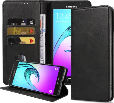 Immagine prodotto di Smartphonica Samsung Galaxy A5 2016 custodia in ecopelle con chiusura magnetica e porta carte a libro - nero