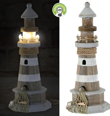 Produktbild von Leuchtturm-Figur - mit LED-Leuchten - 29 cm