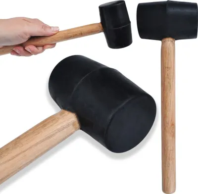 Produktbild von Gummihammer Stampfhammer Pflasterhammer Rückschlagfreier Gartenzinnhammer