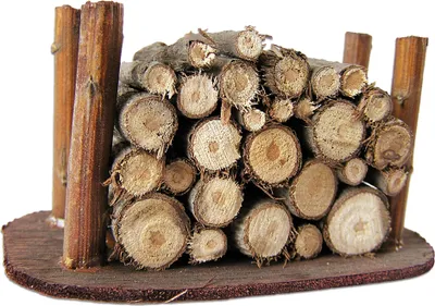 Produktbild von Krippenzubehör Rundholzstoß 4 cm aus Holz für Weihnachtskrippe