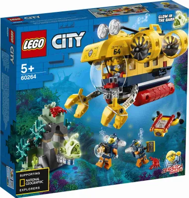 Produktbild von LEGO 60264 City Meeresforschungs-U-Boot, Spielzeug mit Figuren von Meerestieren, tolles Geschenk für Kinder ab 5 Jahre