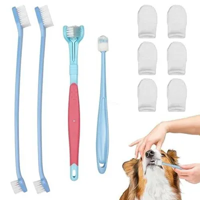 Zdjęcie produktu dla Szczoteczki do zębów dla psa 10 sztuk zestaw higiena jamy ustnej