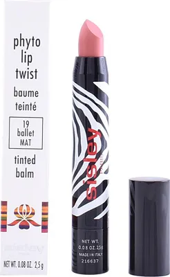 A lipstick and its packaging are displayed against a white background.