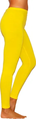 Produktbild von Damen lange Leggings Leggins lang Baumwolle Hose Röre Herren Wäsche GELB M