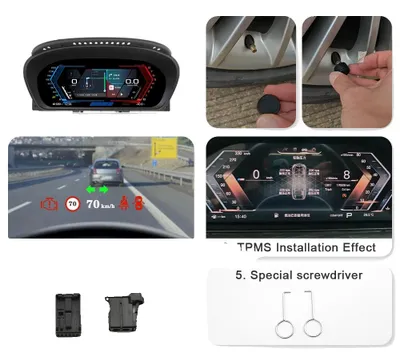 Obrázok produktu pre Digitálny displej, 12,3-palcový displej, kompatibilita s vozidlom, E60 CarPlay TPMS