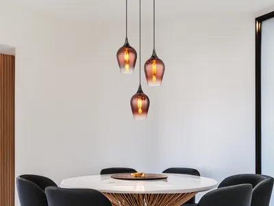 Produktbild von Ausgefallene LED Pendelleuchte Esstischlampe hängend Treppenhaus 3-flammig Ø45cm