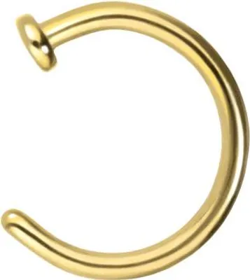 Produktbild von Nasenpiercing, Nasenstecker Titan Nasenring offen PLATTE Gold Innendurchmesser: 6mm + Stabstärke: 1mm