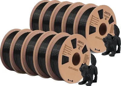 Produktbild von 3D-Filament, umweltfreundlich, benutzerfreundlicher Druck, PLA Schwarz 10 Rollen