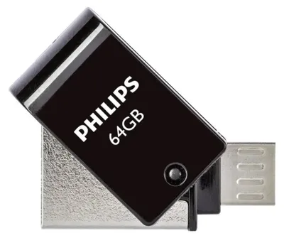 Produktbild von Philips 2 in 1 OTG 64GB USB 2.0 + Micro B Midnight Black