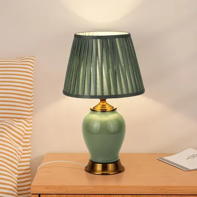Obrázek produktu pro Stolní lampa, moderní noční lampička, patice E27, bílá, keramická noční lampička