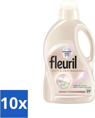 Produktbild von Fleuril - Waschmittel - Weißes & Helles Waschmittel - Weiße & Helle Wäsche - 29 Wäschen - Vorteilspack - 10 Stücke
