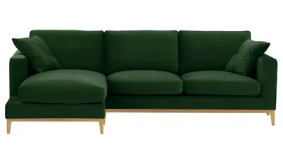 Produktbild von SLF24 - Linksseitiges Ecksofa Covex Wood - dunkelgrün - Velluto 10