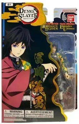 The image shows the packaging of an action figure from the Demon Slayer anime series. The packaging features artwork of the character Giyu Tomioka and includes product information and branding.