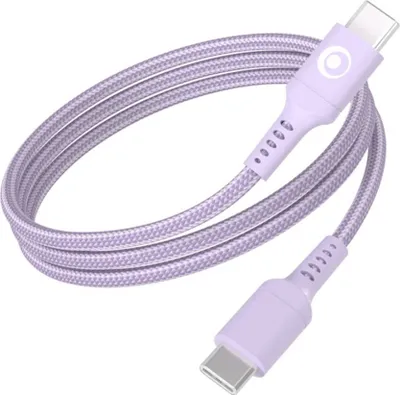 Zdjęcie produktu dla BigBen Connected, kabel USB-C do USB-C do ładowania i transmisji danych 60 W 1,2 m, fioletowy