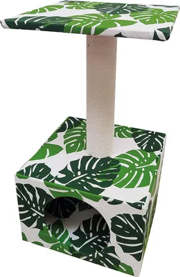 Obrázok produktu pre Škrabadlo pre mačky s jaskyňou a plošinou od Green Leaves Cave