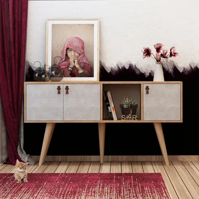 Obrázek produktu pro Skye Decor, Plamen, příborník, dub, 100 % MELAMÍNEM POVLÁKNĚNÁ DESKA, 140 x 40 x 80 cm